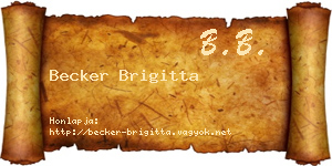 Becker Brigitta névjegykártya